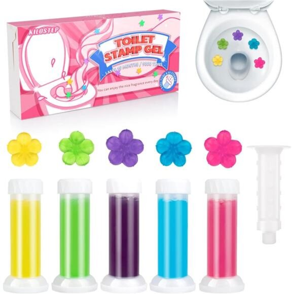 Toilet Gel Stamps 60 Count Floral Scented Bowl Cleaner Air Freshener Set - Picture 1 of 7